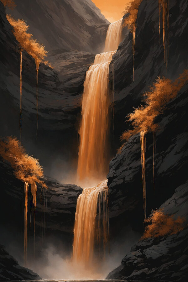 Wasserfall in einem felsigen Gebiet Wasserfall in einem felsigen Gebiet