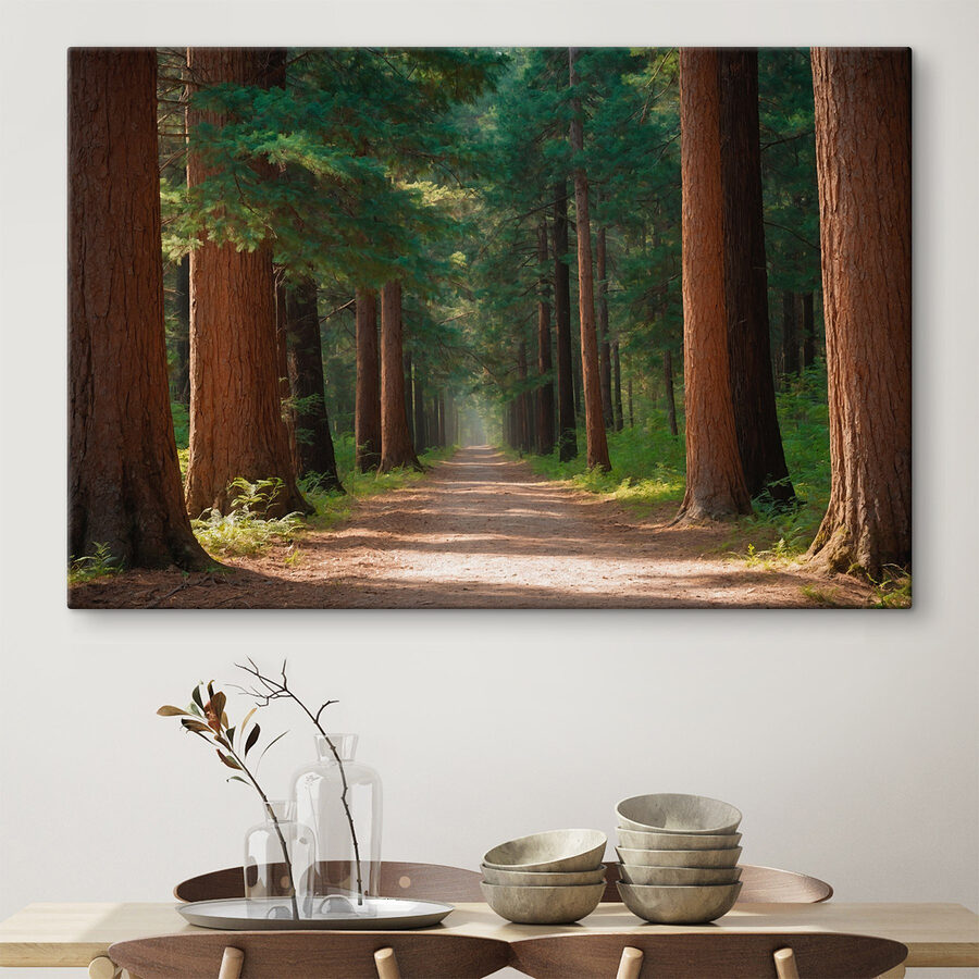 Schotterstraße durch einen Wald
