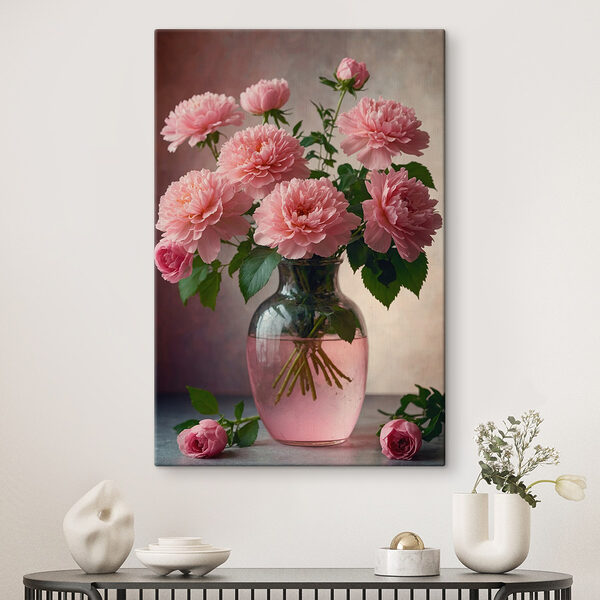 Wandbilder Vase mit rosa Blumen (Artikelnummer: s41055) Wandbilder Wandbilder Vase mit rosa Blumen (Artikelnummer: s41055)