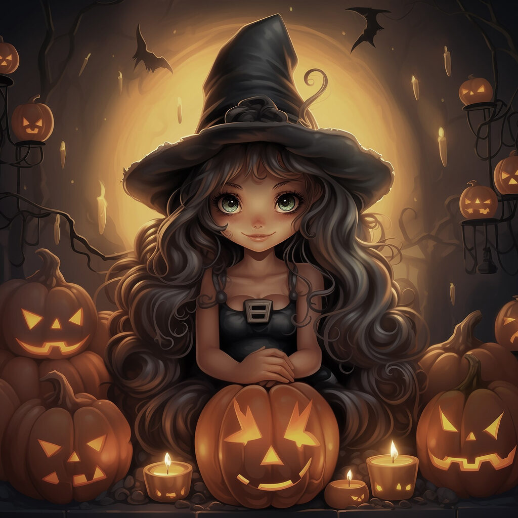 Cartoon of a person sitting on a pumpkin Cartoon of a person sitting on a pumpkin