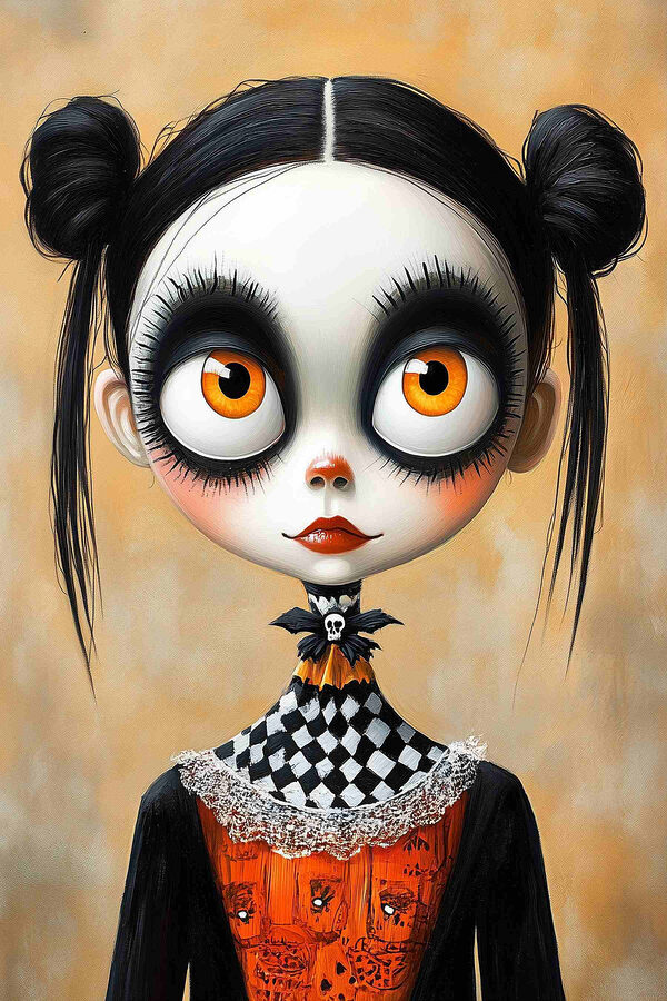 Cartoon-Mädchen mit großen Augen Cartoon-Mädchen mit großen Augen
