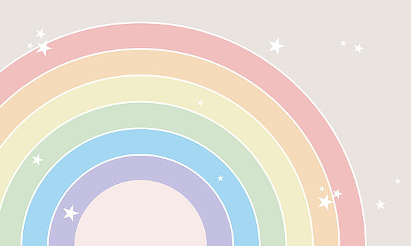 Regenbogen mit Sternen am Himmel Regenbogen mit Sternen am Himmel