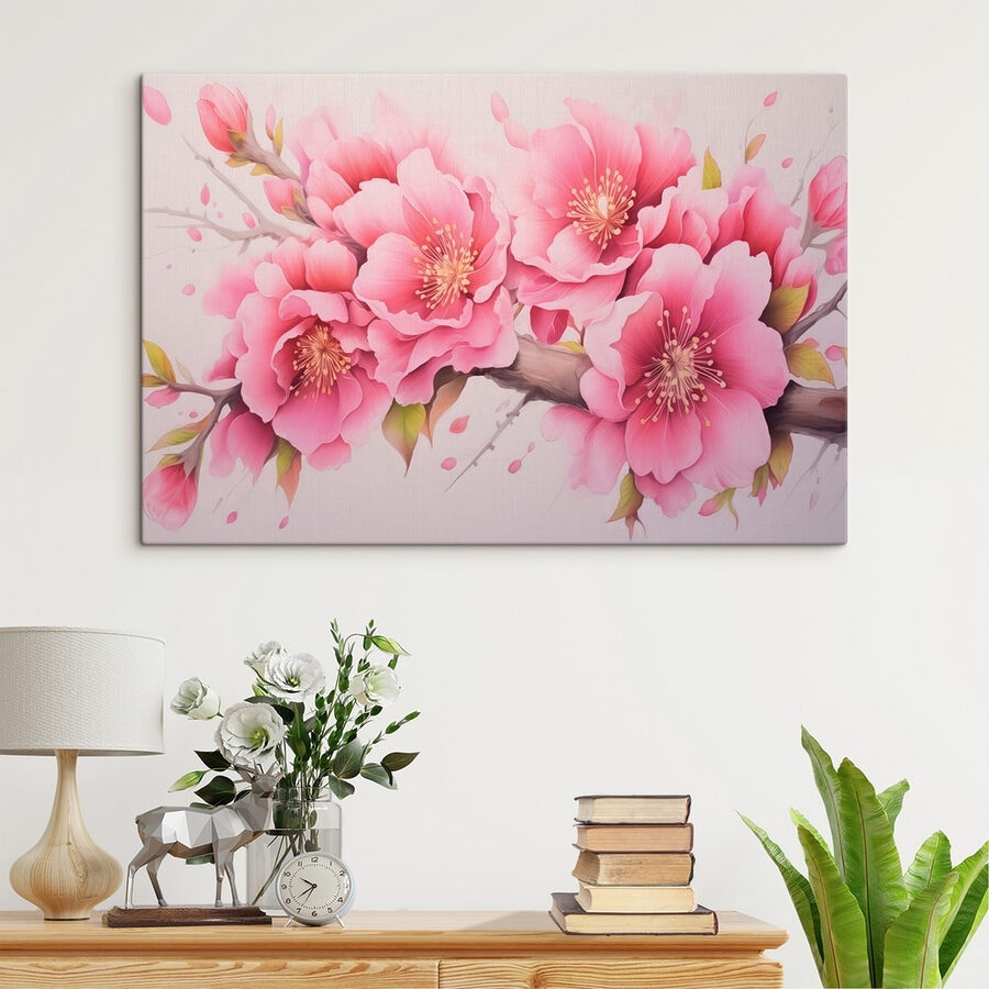 Malerei von rosa Blumen