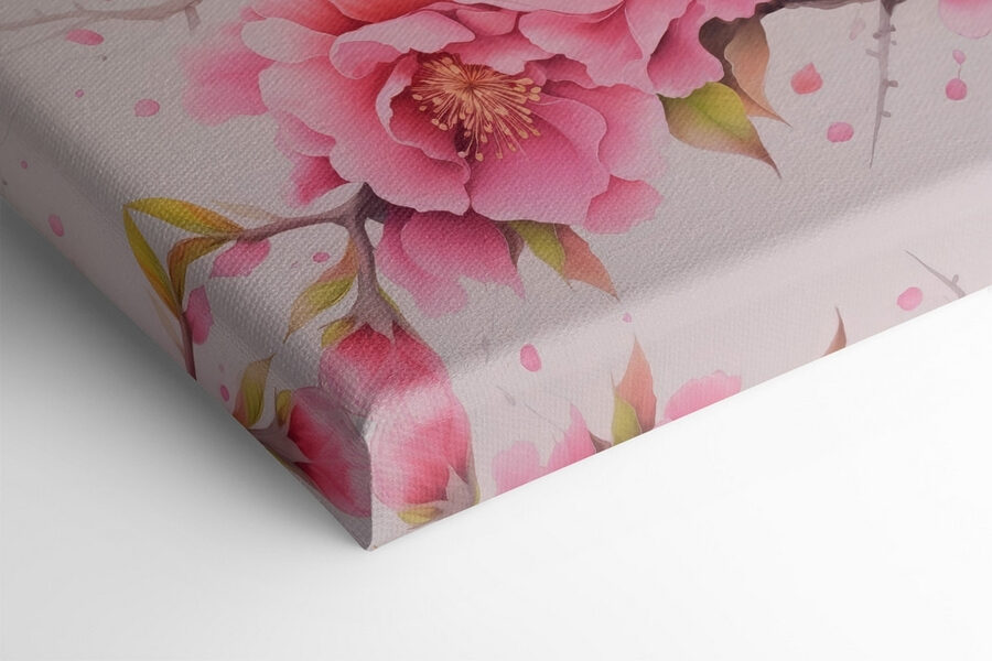 Malerei von rosa Blumen