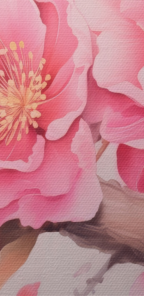 Malerei von rosa Blumen
