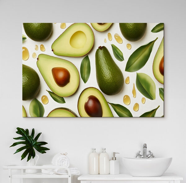 Avocados und Avocados mit Blättern und Wassertropfen Avocados und Avocados mit Blättern und Wassertropfen