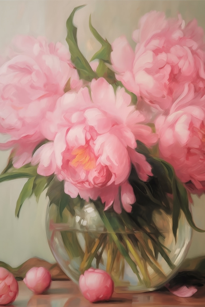 Vase mit rosa Blumen