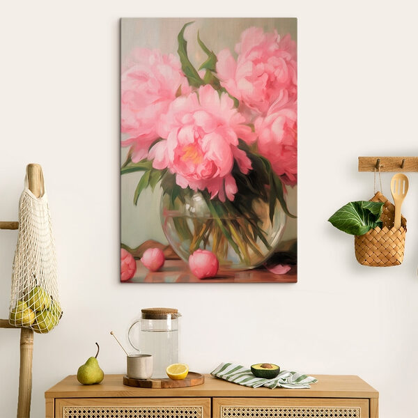 Vase mit rosa Blumen Vase mit rosa Blumen
