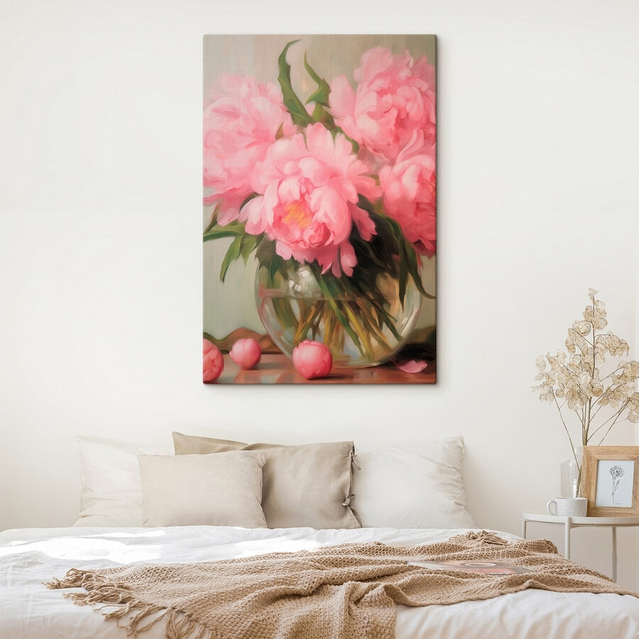 Vase mit rosa Blumen