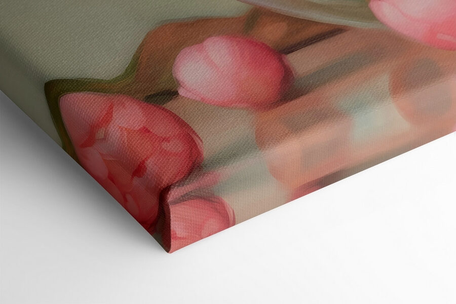 Vase mit rosa Blumen