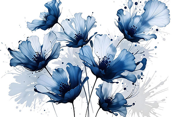 Gruppe von blauen Blumen Gruppe von blauen Blumen