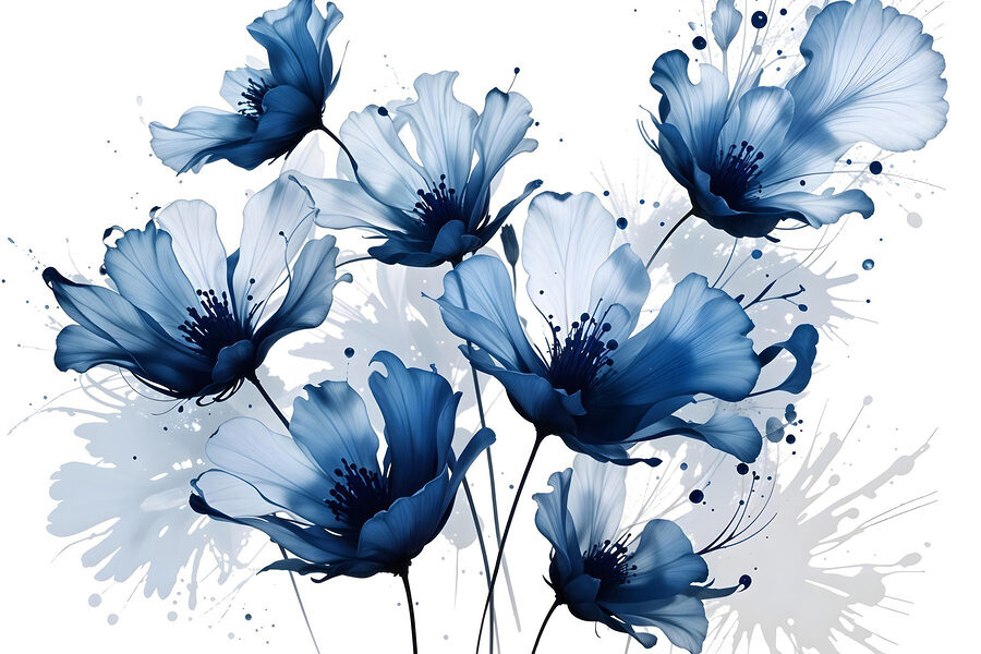 Wandbilder Gruppe von blauen Blumen – Bild 8
