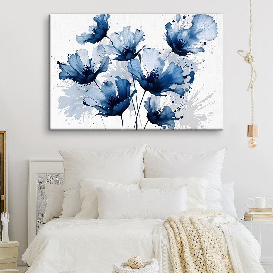 Wandbilder Gruppe von blauen Blumen – Bild 2