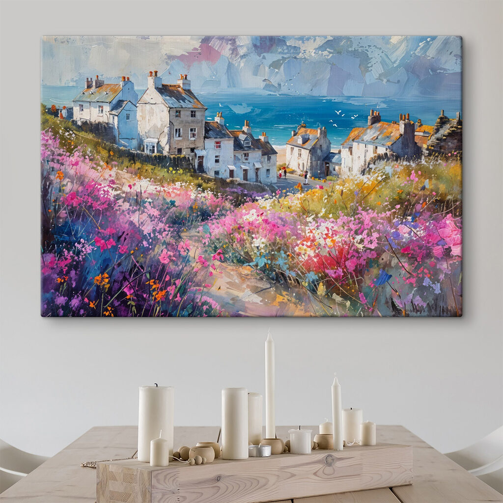 Gemälde eines Dorfes mit Blumen s41090piq30 1024x1024 - Gemälde eines Dorfes mit Blumen