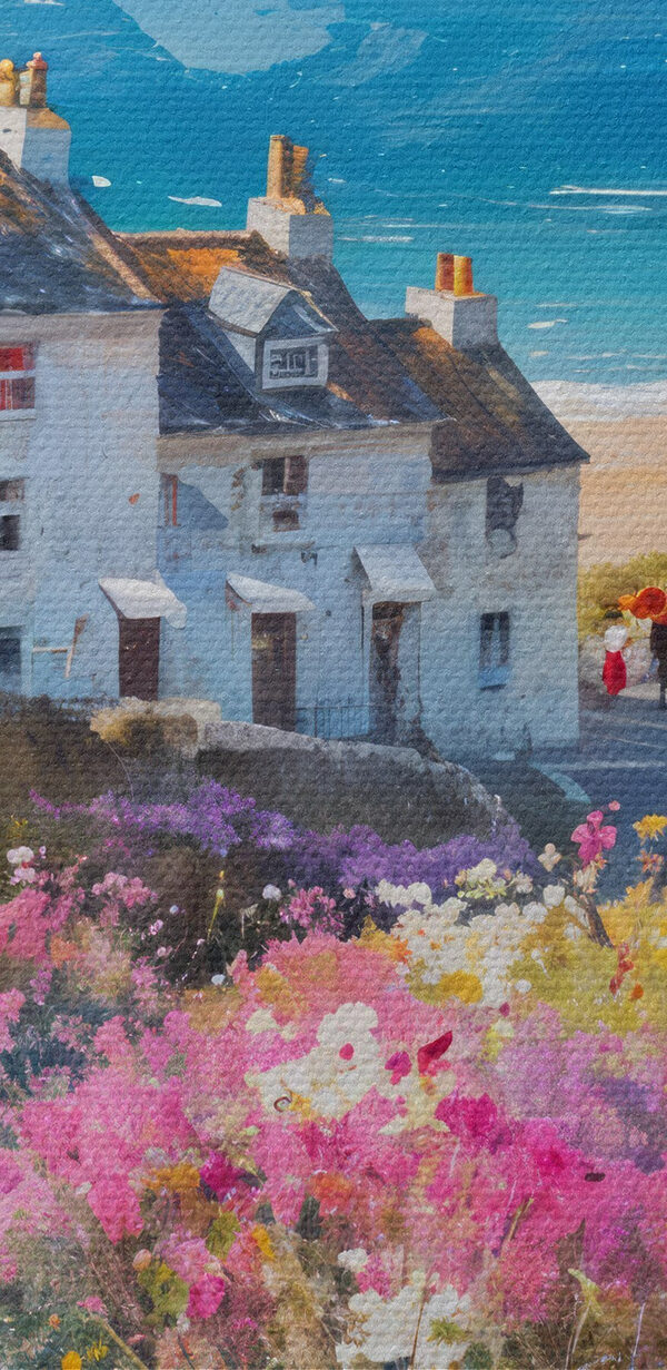 Gemälde eines Dorfes mit Blumen s41090pzvl 600x1231 - Gemälde eines Dorfes mit Blumen