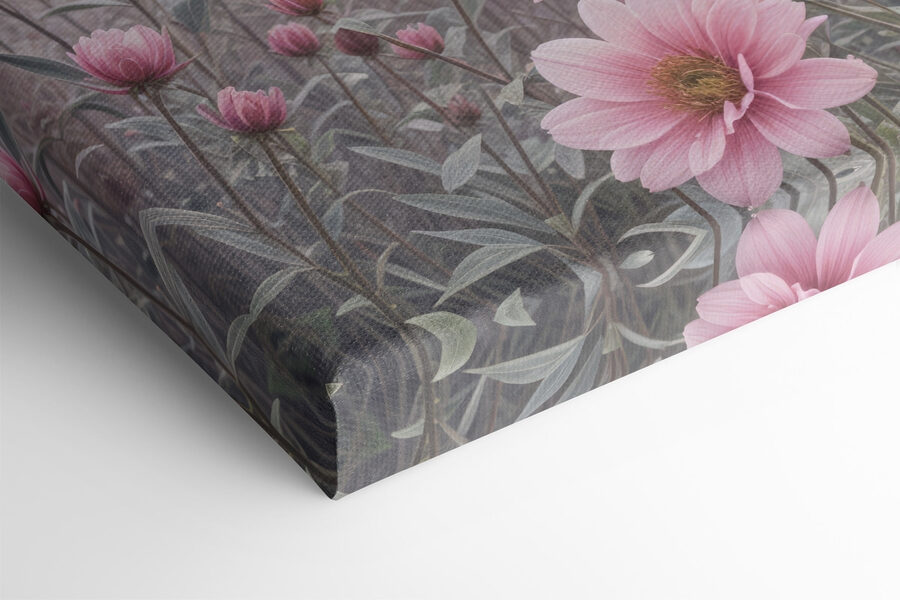 Feld mit rosa Blumen Feld mit rosa Blumen
