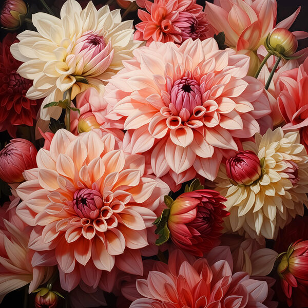 Gruppe von rosa und weißen Blumen Gruppe von rosa und weißen Blumen