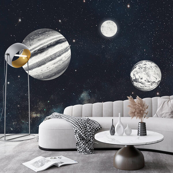 Planeten im Weltraum mit Sternen Planeten im Weltraum mit Sternen