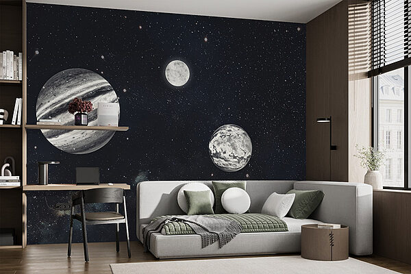 Planeten im Weltraum mit Sternen Planeten im Weltraum mit Sternen