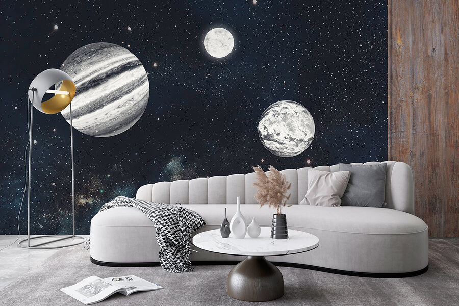 Fototapeten Planeten im Weltraum mit Sternen – Bild 4