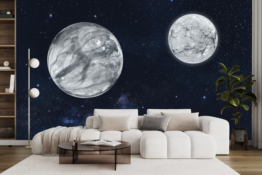 Zwei Planeten im Weltraum
