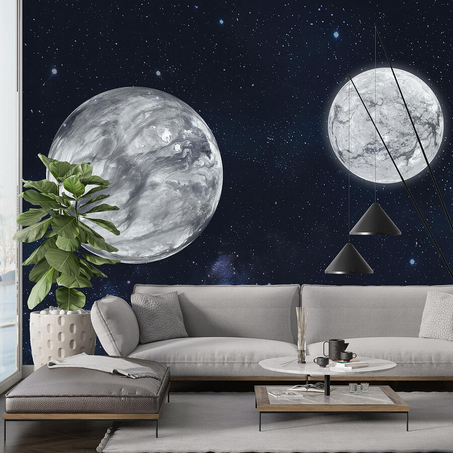 Zwei Planeten im Weltraum