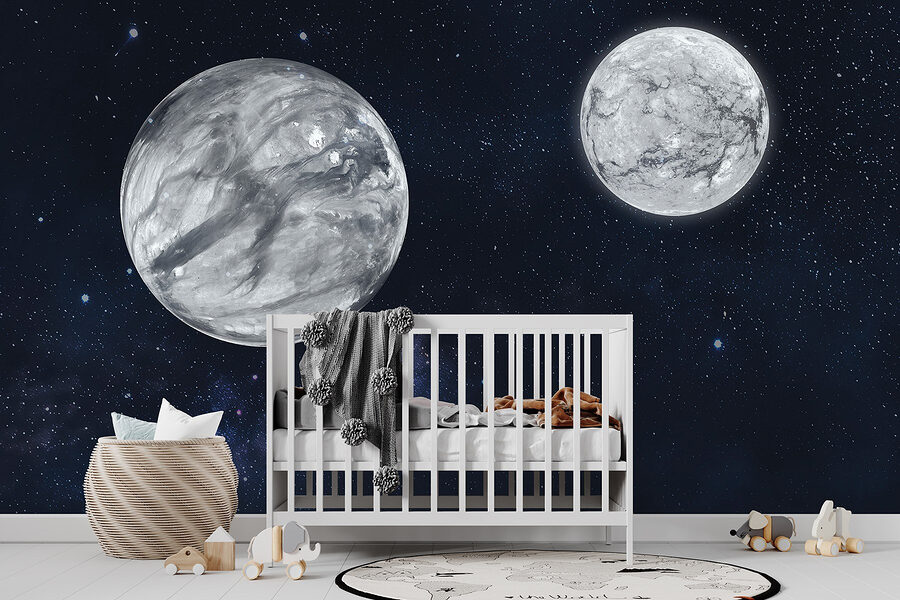 Zwei Planeten im Weltraum