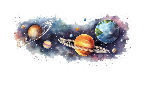 Planeten und Sterne im Weltraum Planeten und Sterne im Weltraum