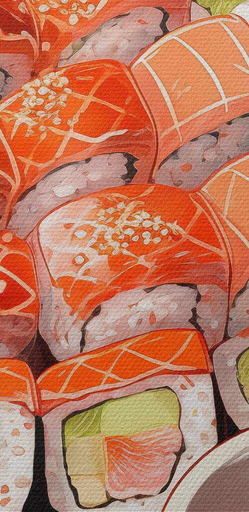 Plate of sushi with chopsticks