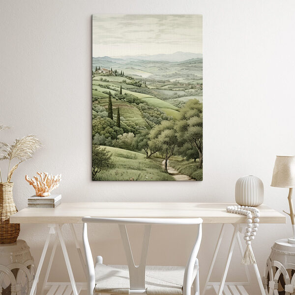 Landschaft mit Bäumen und einem Haus Landschaft mit Bäumen und einem Haus