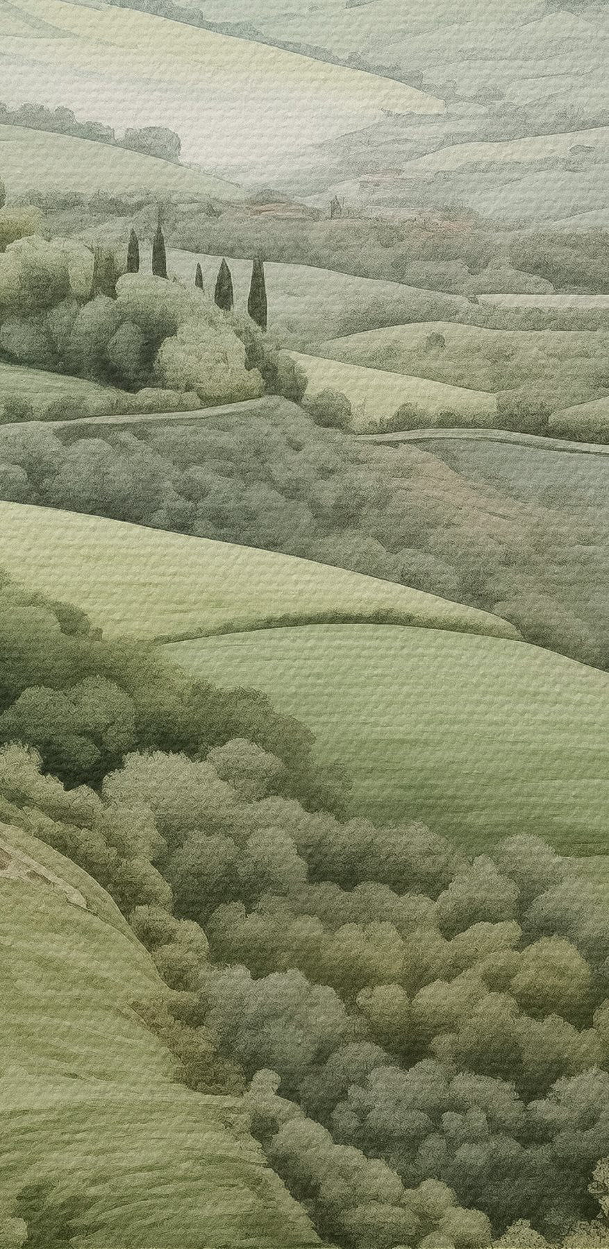 Landschaft mit Bäumen und einem Haus Landschaft mit Bäumen und einem Haus