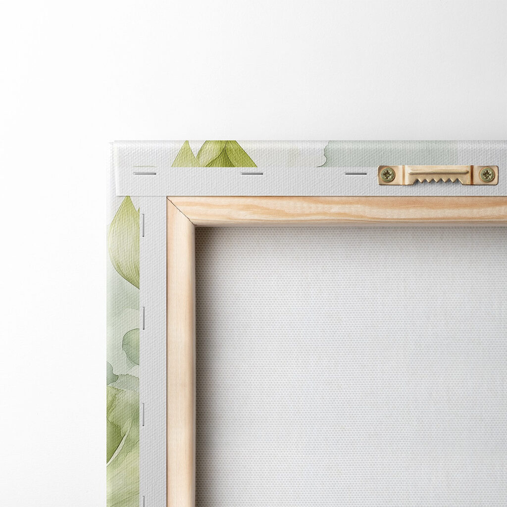 Painting of white flowers and green leaves