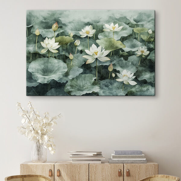 Group of white flowers and green leaves Group of white flowers and green leaves
