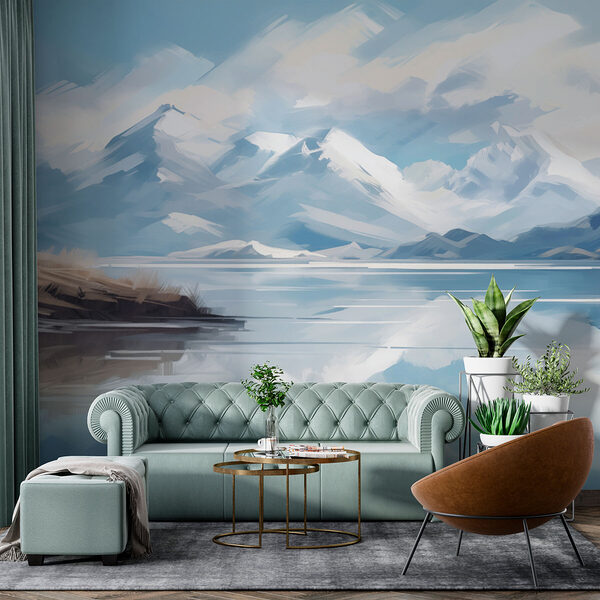 Lake with mountains in the background Lake with mountains in the background