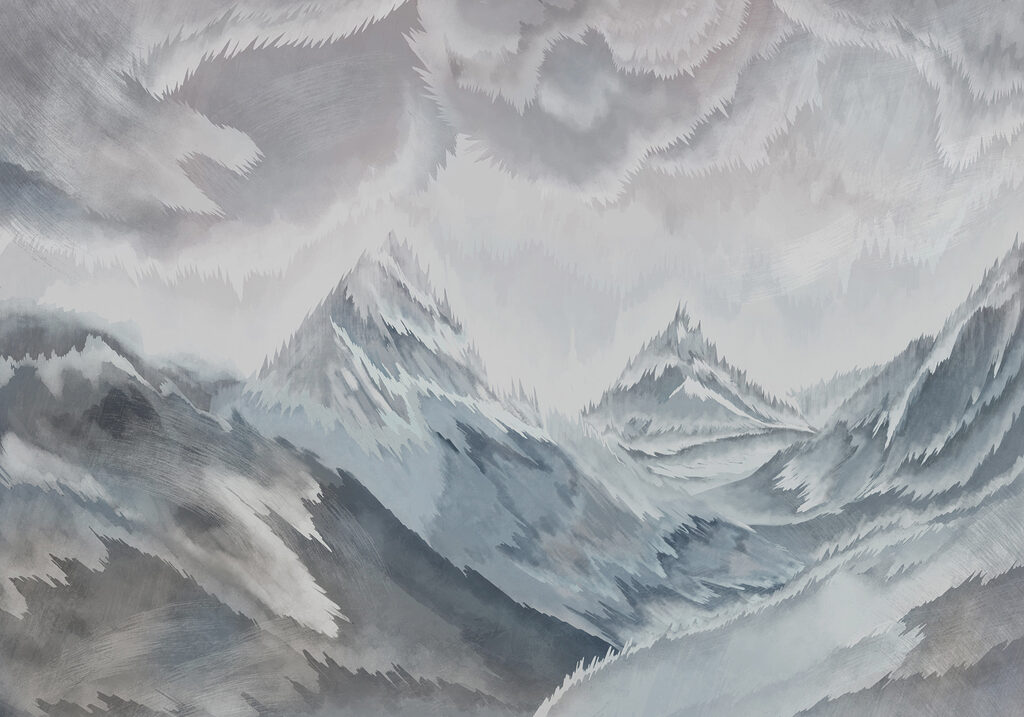 Gemälde von Bergen und Wolken Gemälde von Bergen und Wolken