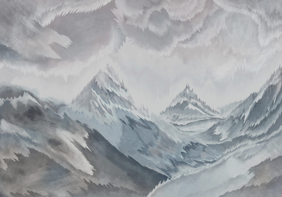 Gemälde von Bergen und Wolken Gemälde von Bergen und Wolken