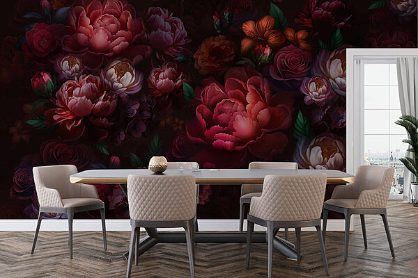 Gruppe von Blumen auf einem dunklen Hintergrund Gruppe von Blumen auf einem dunklen Hintergrund