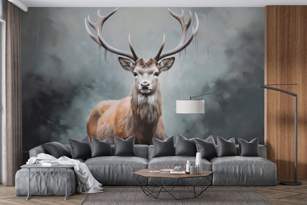 Deer standing in water