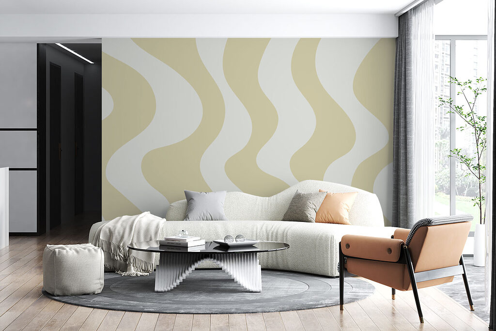Tan and white wavy lines Tan and white wavy lines
