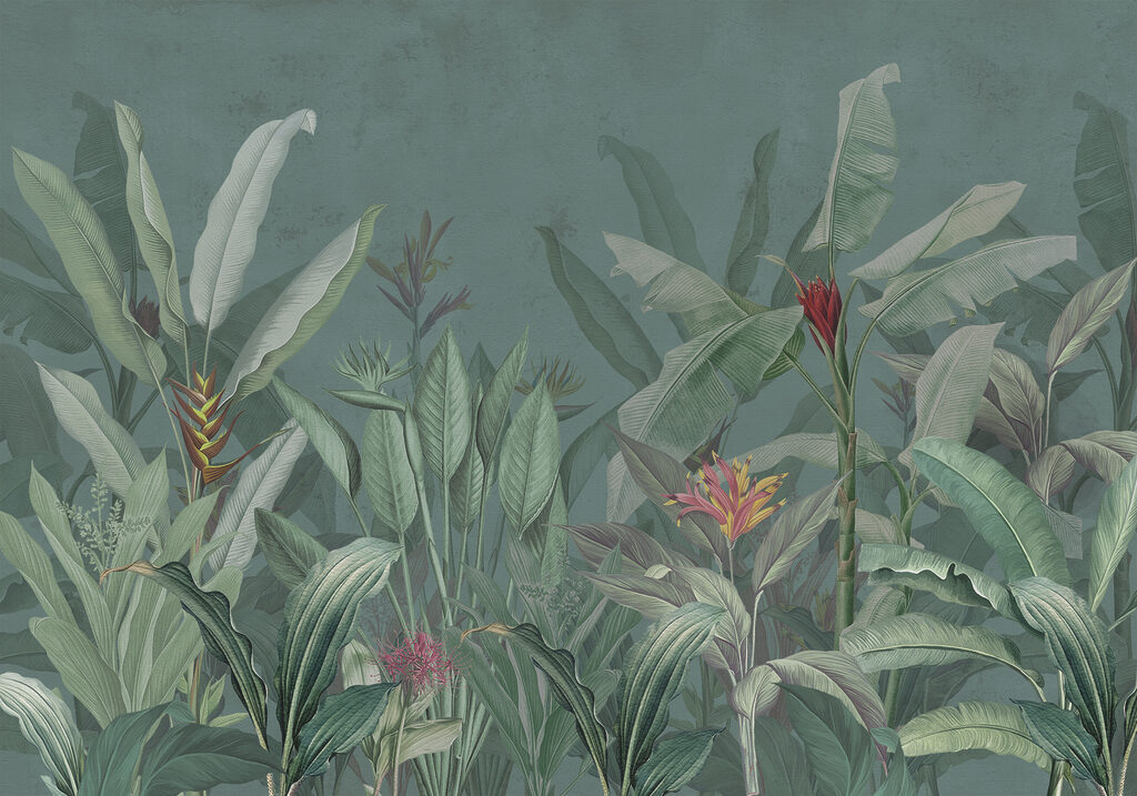 Tapete mit Pflanzen und Blumen Tapete mit Pflanzen und Blumen
