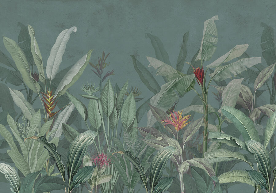 Tapete mit Pflanzen und Blumen Tapete mit Pflanzen und Blumen