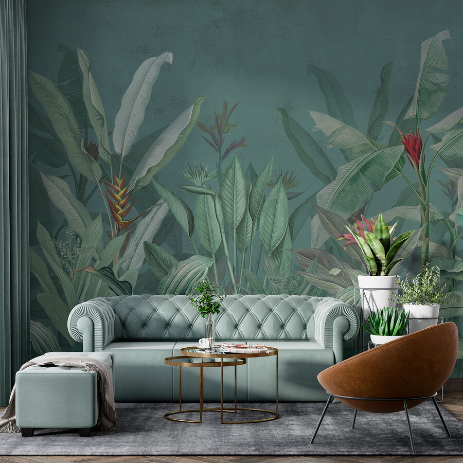 Tapete mit Pflanzen und Blumen Tapete mit Pflanzen und Blumen