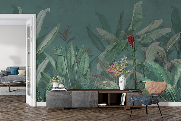 Tapete mit Pflanzen und Blumen Tapete mit Pflanzen und Blumen