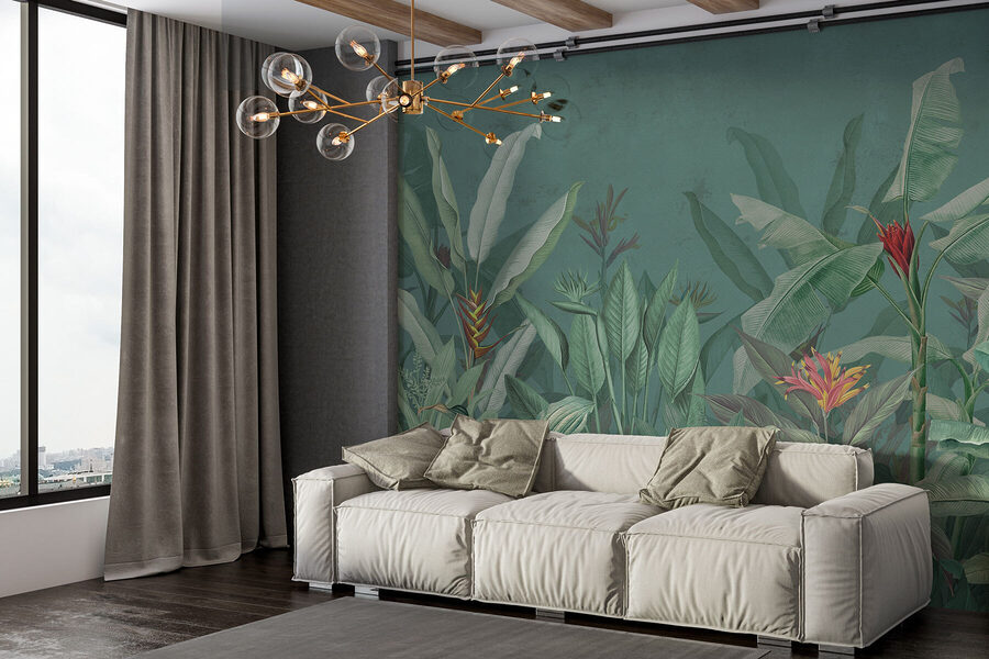 Tapete mit Pflanzen und Blumen Tapete mit Pflanzen und Blumen