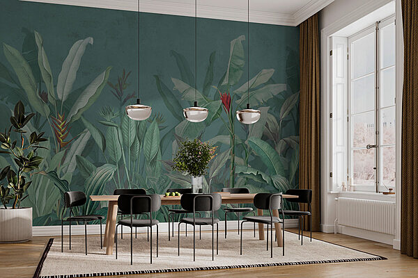 Tapete mit Pflanzen und Blumen Tapete mit Pflanzen und Blumen