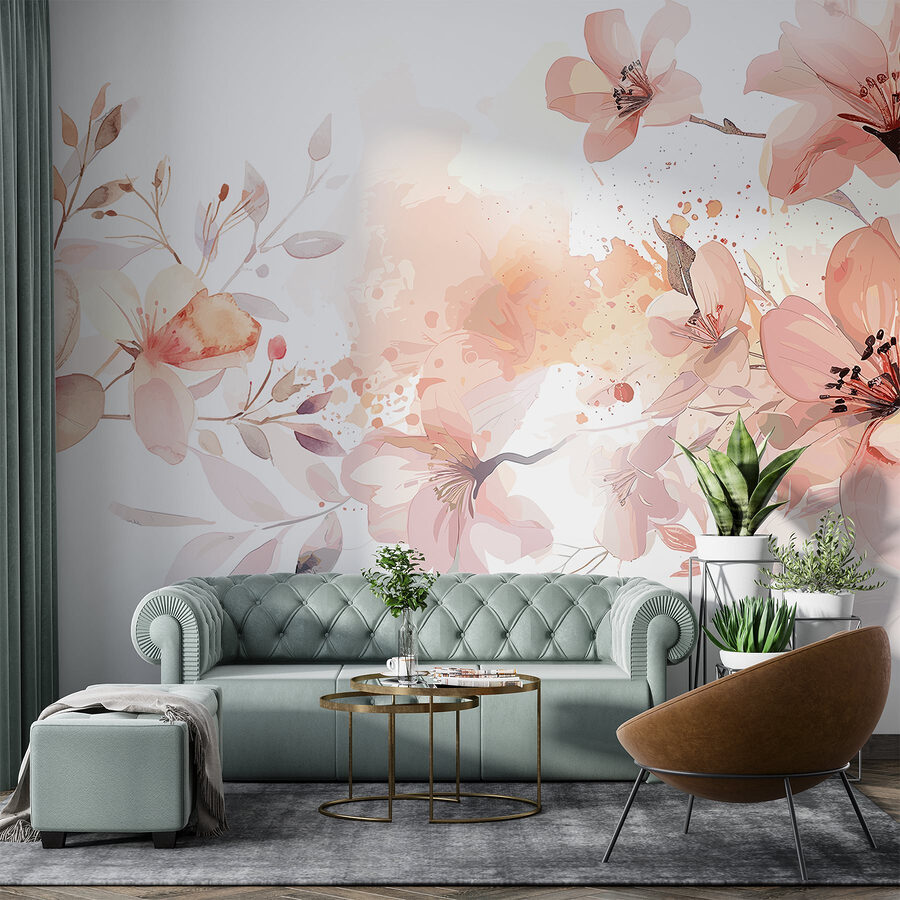 Malerei von Blumen und Blättern