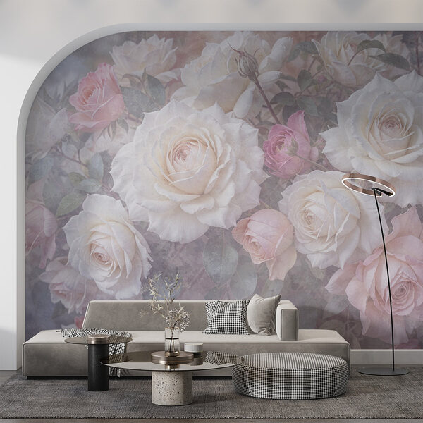 Gruppe von weißen und rosa Rosen Gruppe von weißen und rosa Rosen