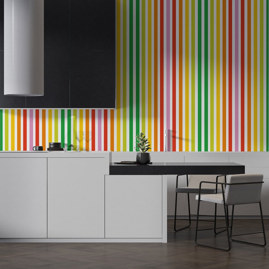 Bunt gestreifter Hintergrund mit vielen vertikalen Linien
