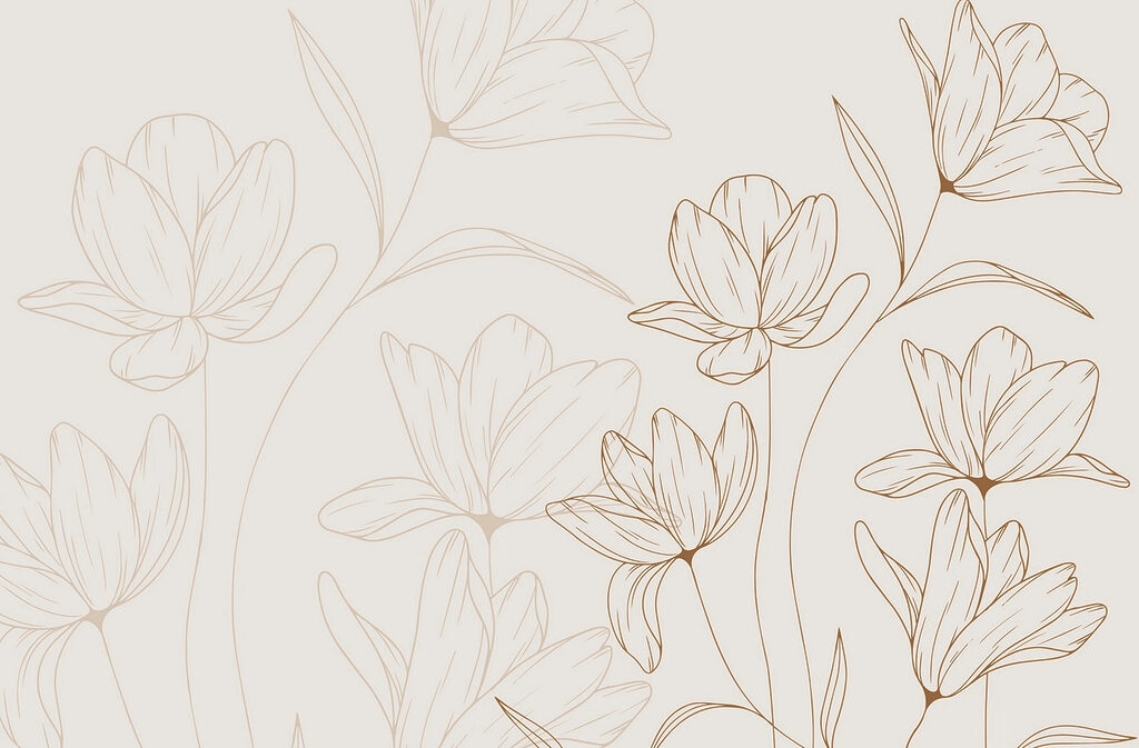 Zeichnung von Blumen auf einem weißen Hintergrund Zeichnung von Blumen auf einem weißen Hintergrund