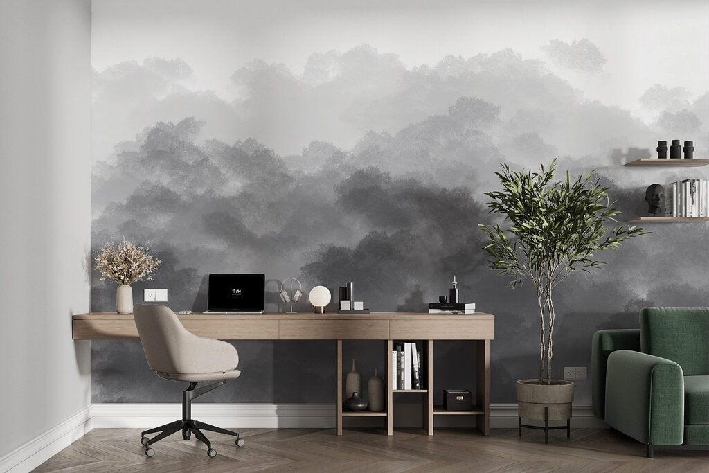 Black and white image of clouds